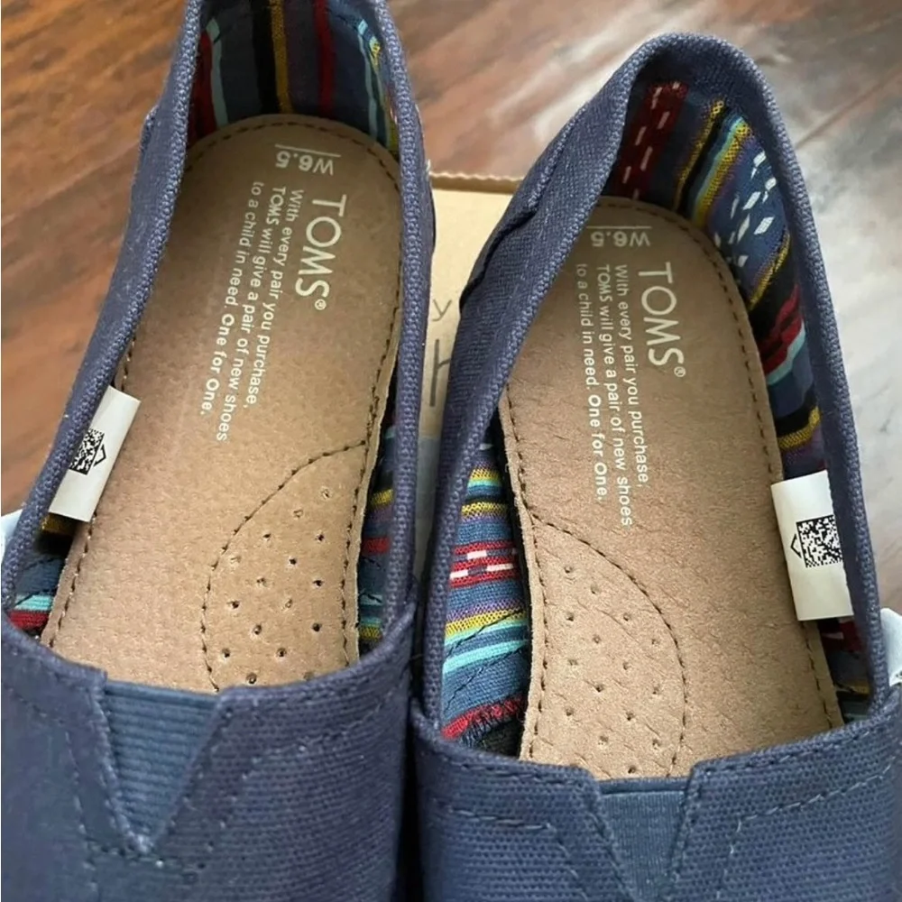 TOMS Blue Canvas Slip-Ons